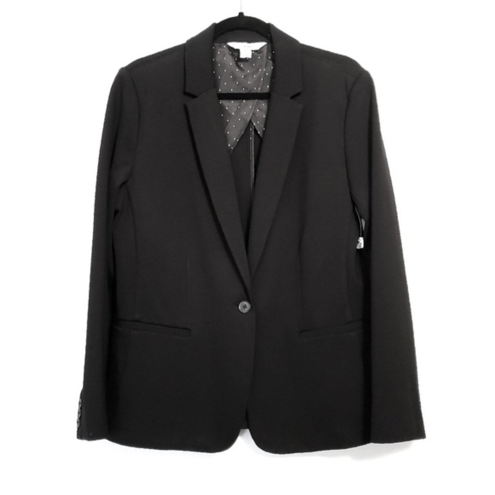 Old Navy Black Ponte Single Button Blazer Large